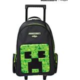 Smiggle - Minecraft Çekçekli Işıklı Tekerlekli Çanta - 1 Adet - Renkli