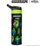 Smiggle - Minecraft Otomatik Pipetli 520ML Çelik Matara - Suluk - Diğer - Çok Renkli