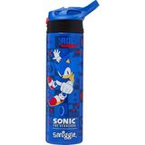 Smiggle Sonic Lisanslı Isı Yalıtımlı Paslanmaz Çelik Çocuk Suluk – Flip Kapaklı, 520 ml - Lacivert
