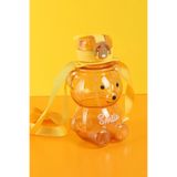 Smile Ayıcık Şeffaf 800ML Su Matarası Su Şişesi Suluk Bpa Içermez Suluk (sticker Hediyeli) (turuncu)