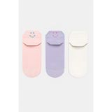 Smile Back Tab 3lü Mor Pembe Patik Çorap - Standart - Renkli