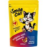 Smile Cat Tavuklu Yetişkin Kedi Maması 400 gr Renkli Taneli Taurin Ilaveli Tam ve Dengeli Kuru Kedi Maması - 1 Adet