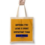 Smile Quotes Happy Love Gift Vintage Retro Rainbow Style Bez Çanta Uzun Saplı - Açık Bej - 40 X 40