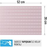Smile Sepet Çok Amaçlı Organizatör Pano (Tek Parça Pano ) Yapışkanlı 52 x 36 cm Pembe