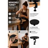 Smile3D 25 cm Mengene Sabitlemeli Seramik Turneti | Kil Şekillendirme ve Pasta Dekorasyon Standı