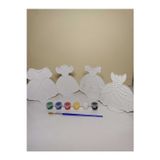 Smilechild PRENSES ELBİSELERİ BOYAMA ETKİNLİĞİ 4adet 11-12 cm 6 LI BOYA VE FIRÇA DAHİLDİR PLASTİKTİR