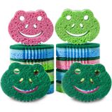 SmilePowo 12'li Paket Ovma Süngeri, Dökme Süngerler, Çift Taraflı Çok Fonksiyonlu Premium Temizleme Süngerleri, Ağır Hizmet Tipi Ovma Pedleri için Bulaşık Süngeri, Banyo, Tabak, Mobilya, Mutfak