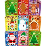 SmilinFit Noel Çıkartmaları - Yeni yürümeye başlayan çocuklar için çorap doldurucular, çocuklar için DIY Noel el sanatları, Noel partisi iyilik malzemeleri, Noel hediyeleri etkinlik oyunları sınıf