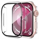 Smiling Apple Watch serisi 10 42 mm ile uyumlu 2'li Paket Kılıf Temperli Cam Ekran Koruyucu, Sert PC Kılıfı Genel Koruyucu Kapak - Şeffaf