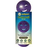 Smilyeez Orijinal Scrub Moji Ovma Süngeri (3'lü Set) - Mor - Sıcaklığa Duyarlı Polimer Köpük, Leke ve Kokuya Dayanıklı, Mutfak ve Banyo Temizliği için İdeal