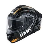SMK Typhoon Kapalı Kask Reptile Desenli Yüksek Koruma ve Konfor ile Motorsiklet Aksesuarı - Beyaz