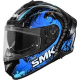 Smk Typhoon Reptile Siyah-Mavi Dragon Kapalı Kask - 2XL
