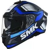 Smk Typhoon Thorn Siyah-Mavi-Beyaz Kapalı Kask (Güneş Vizörlü)