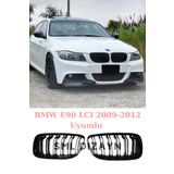 SML Dizayn BMW E90 LCI 2009-2012 M3 Ön Panjur Çift Çizgi PLASTİK Piano Black E90 Ön-Tampon-Panjur-Böbrek-Izgara