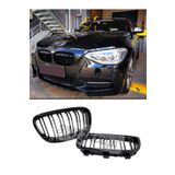 SML Dizayn Bmw F20 Ön Panjur 2011-2014 Çift Çizgi Parlak Siyah Plastik F20 Ön-panjur-böbrek-grill