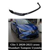 SML Dizayn Clio 5 Ön Lip Ek 3 Parça Siyah Plastik 2020-2021-2022-2023 Clio-5-Ön-Tampon-Karlık-Lip-Ek