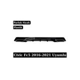 SML Dizayn Honda Civic FC5 (2016-2021) Uyumlu AMG Tip Arka Difüzör - Parlak Siyah Krom Egzoz Görünümlü Plastik