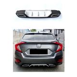 SML Dizayn Honda Civic Fc5 Gri-Kare Egzoz Görünüm Arka-Difüzör-Difizör-Ek 2016-2021