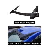 SML Dizayn Honda Civic Fc5 Typer Tavan Spoiler 3 Parça Mat Siyah Fc5 Arka-Cam-Üstü-Spoyler-Kanat