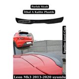 SML Dizayn Leon Mk3 Spoiler Üstü Yarasa Çıta Eki Cap 2013-2020 Parlak Siyah Plastik Leon Spoyler Üstü Ek