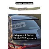 SML Dizayn Megane 4 Sedan Cam Üstü Spoiler Megan Tavan Yarasa Spoyler Çıta 2016-2025 Boyasız Plastik