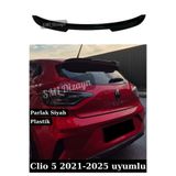 SML Dizayn Renault Clio 5 Bagaj Üstü Spoiler Spoyler 2020-2025 Plastik Parlak Siyah Clio 5 Spoylır-Çıta-Kanat