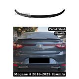 SML Dizayn Renault Megane 4 Sedan Uyumlu Yarasa Spoiler - Parlak Siyah Piano Black Batman Tarzı Bagaj Üstü Plastik