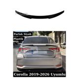 SML Dizayn Toyota Corolla E210 (2019-2026) Uyumlu M4 Tip Bagaj Üstü Spoiler - Parlak Siyah Piano Black Plastik