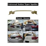 SML Dizayn Universal Sedan Type R Yüksek Spoiler Spoyler Boyasız Plastik Egea-Megane-C-Elysee-301-Corolla