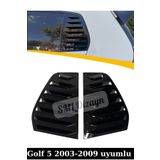 SML Dizayn Volkswagen Golf 5 Kelebek Cam Vizör Kaplama Rüzgarlık 2003-2009 Plastik Parlak Siyah