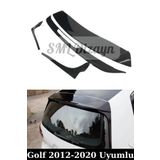 SML Dizayn Volkswagen Golf 7-7.5 Bagaj Üstü Gti Spoiler Spoyler 4 Parça 2012-2020 Parlak Siyah Plastik