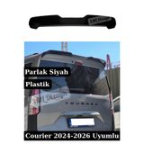 SML Dizayn Yeni Ford Courier (2024-2026) Uyumlu Tavan Spoiler - Parlak Siyah Piano Black Boyalı Plastik