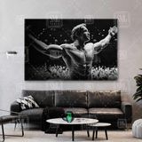 SML Tablo Arnold Schwarzenegger Mr Olympia Poster Fitness Spor Salon Motivasyon Boks Ringi Yatay Kanvas Tablo - 60 X 40