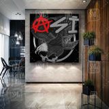SML Tablo Uçan Kartal Asi Beşiktaş Taraftarı Kare Kanvas Tablo - 80 X 80