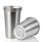 SMLIXE 4 Paket 680 ml Paslanmaz Çelik Bira Bardağı, Sağlıklı Kırılmaz ve İstiflenebilir, Metal İçecek Bardakları