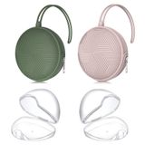 Smlpuame 4 Paket Emzik Tutucu Kılıf Seti, 2 Silikon Taşınabilir Emzik Kılıfı Kese Çanta Bebek Arabası için 2 Şeffaf Emzik Saklama Kabı Kutusu, Temizlemesi Kolay, Boho (Yeşil+Pembe)
