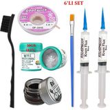 Smnr Best Krem Lehim 183°C 50GR Havya Uc Temizleyici Flux Lehim Toplama Cp-2,0mm Lehim Emme Teli 2fırça SETI01