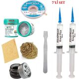 Smnr Best Krem Lehim 183°C 50GR Havya Uc Temizleyici Flux Lehim Toplama Cp-2,5mm Lehim Emme Teli Spatula Seti2 TK03