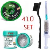 Smnr Best Krem Lehim Solder Paste 183°C SN63/PB37 50GR Flux Lehim Toplama ve 2UUL-2015 Lehim Emme Teli 2,0 mm XXL06