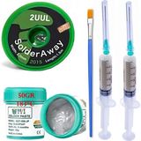 Smnr Best Krem Lehim Solder Paste 183°C SN63/PB37 50GR Flux Lehim Toplama ve 2UUL-2015 Lehim Emme Teli 2,0 mm XXL12