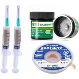 Smnr Krem Lehim Best Solder Paste 183°C SN63/PB37 50G Flux Lehim Toplama CP-3015 Lehim Emme Teli 3,0 mm 4IN1SET
