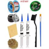 Smnr Lehim Seti 40G 0,5mm Lehim Teli 2uul-2,0mm Fitil RSIASM559 Krem Flux Havya Ucu Temizleyici Seti Çiftfırça TK238