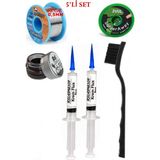 Smnr Lehim Seti 40G 0,5mm Lehim Teli 2uul-2,0mm Fitil RSIASM559 Krem Flux Havya Ucu Temizleyici Seti Fırça TK51