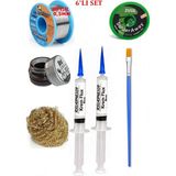 Smnr Lehim Seti 40G 0,5mm Lehim Teli 2uul-2,0mm Fitil RSIASM559 Krem Flux Havya Ucu Temizleyici Seti Tekfırça TK159