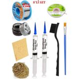 Smnr Lehim Seti 40G 0,5mm Lehim Teli Cp-1,5mm Fitil RSIASM559 Krem Flux Havya Ucu Temizleyici Seti Çiftfırça TK214