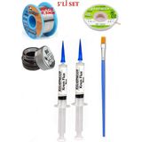 Smnr Lehim Seti 40G 0,5mm Lehim Teli Cp-1,5mm Fitil RSIASM559 Krem Flux Havya Ucu Temizleyici Seti Fırça TK99