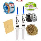Smnr Lehim Seti 40G 0,5mm Lehim Teli Cp-1,5mm Fitil RSIASM559 Krem Flux Havya Ucu Temizleyici Seti TK276