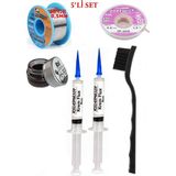 Smnr Lehim Seti 40G 0,5mm Lehim Teli Cp-2,0mm Fitil RSIASM559 Krem Flux Havya Ucu Temizleyici Seti Fırça TK61