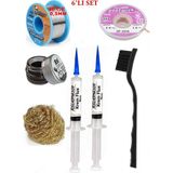 Smnr Lehim Seti 40G 0,5mm Lehim Teli Cp-2,0mm Fitil RSIASM559 Krem Flux Havya Ucu Temizleyici Seti Tekfırça TK163