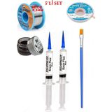 Smnr Lehim Seti 40G 0,5mm Lehim Teli Cp-2,5mm Fitil RSIASM559 Krem Flux Havya Ucu Temizleyici Seti Fırça TK90